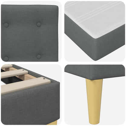 Bed Frame with Mattress Dark Grey Fabric