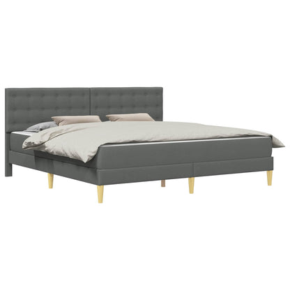 Bed Frame with Mattress Dark Grey Fabric