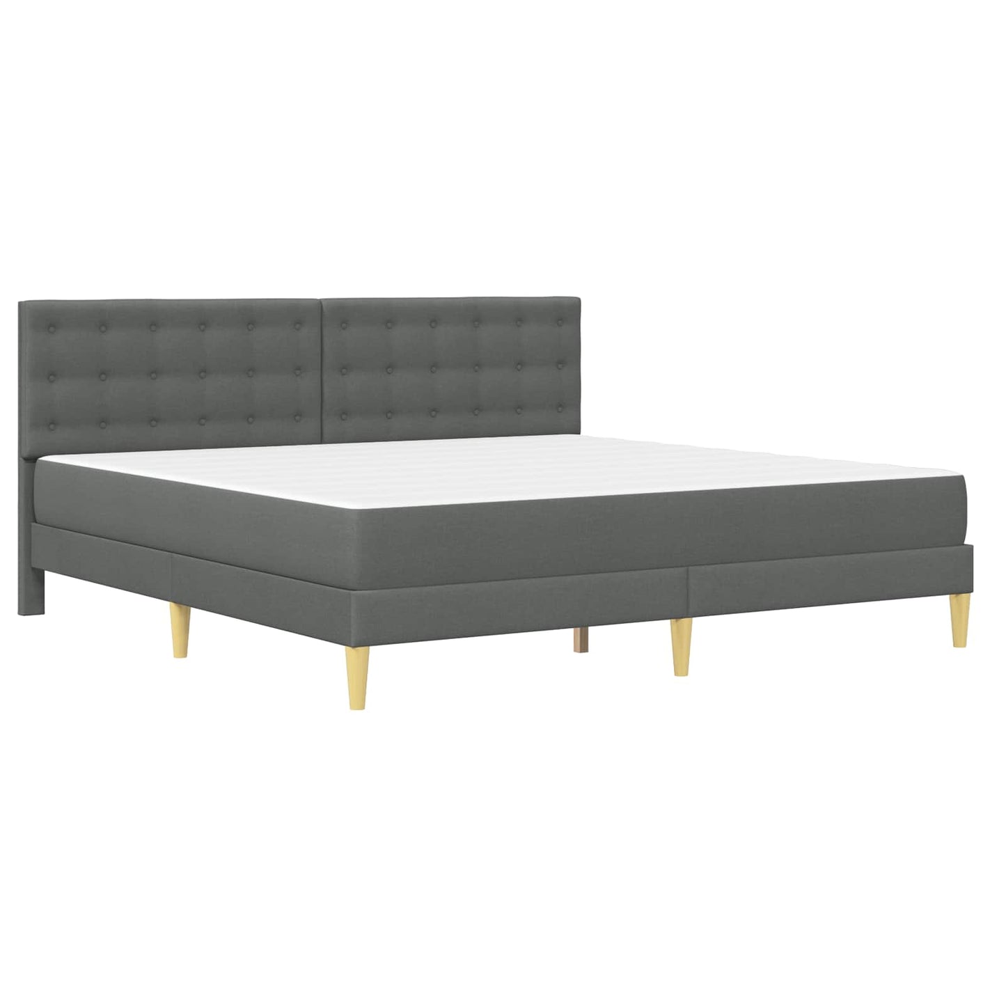 Bed Frame with Mattress Dark Grey Fabric