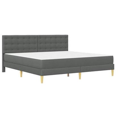Bed Frame with Mattress Dark Grey Fabric