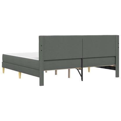 Bed Frame with Mattress Dark Grey Fabric