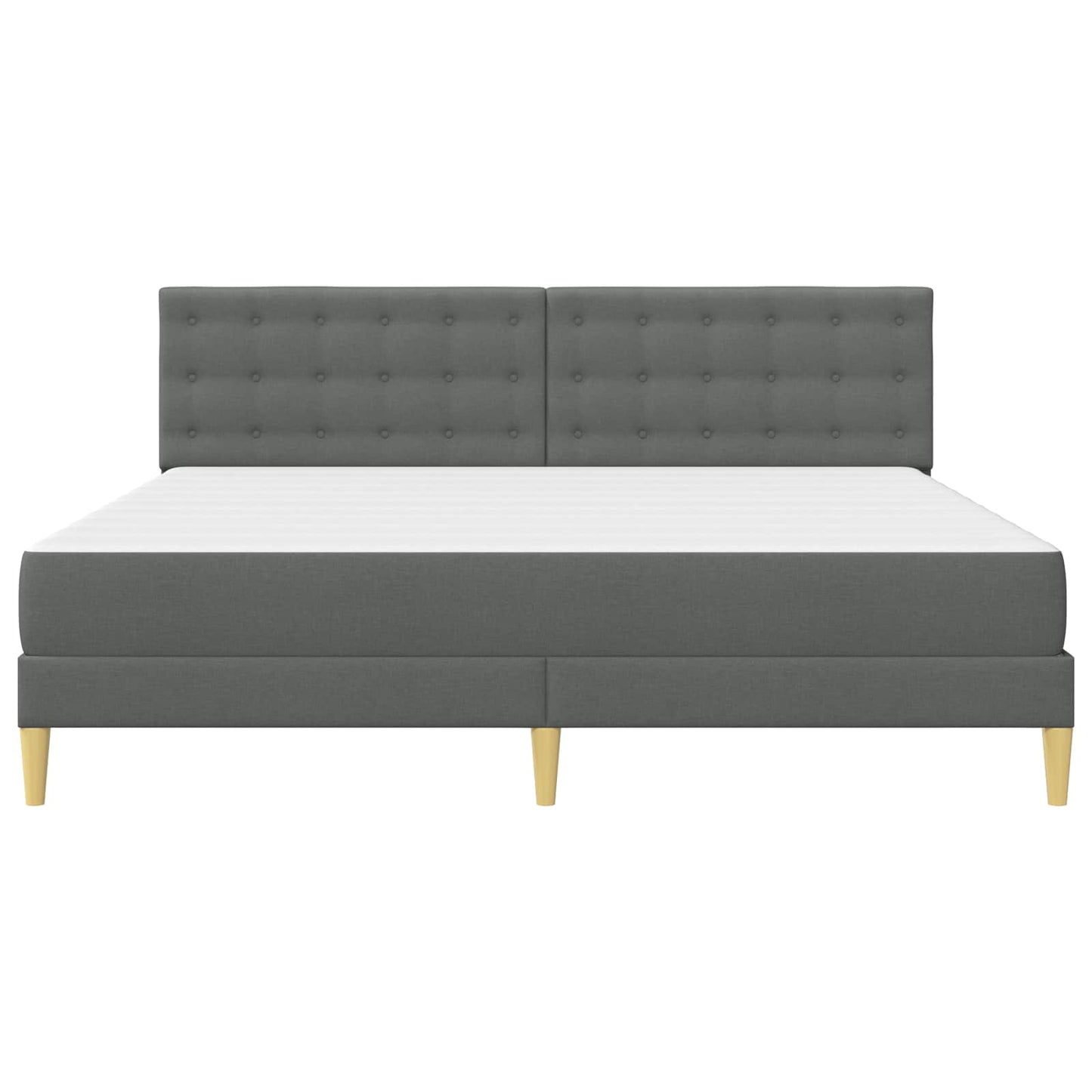 Bed Frame with Mattress Dark Grey Fabric