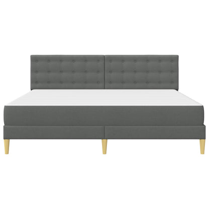 Bed Frame with Mattress Dark Grey Fabric