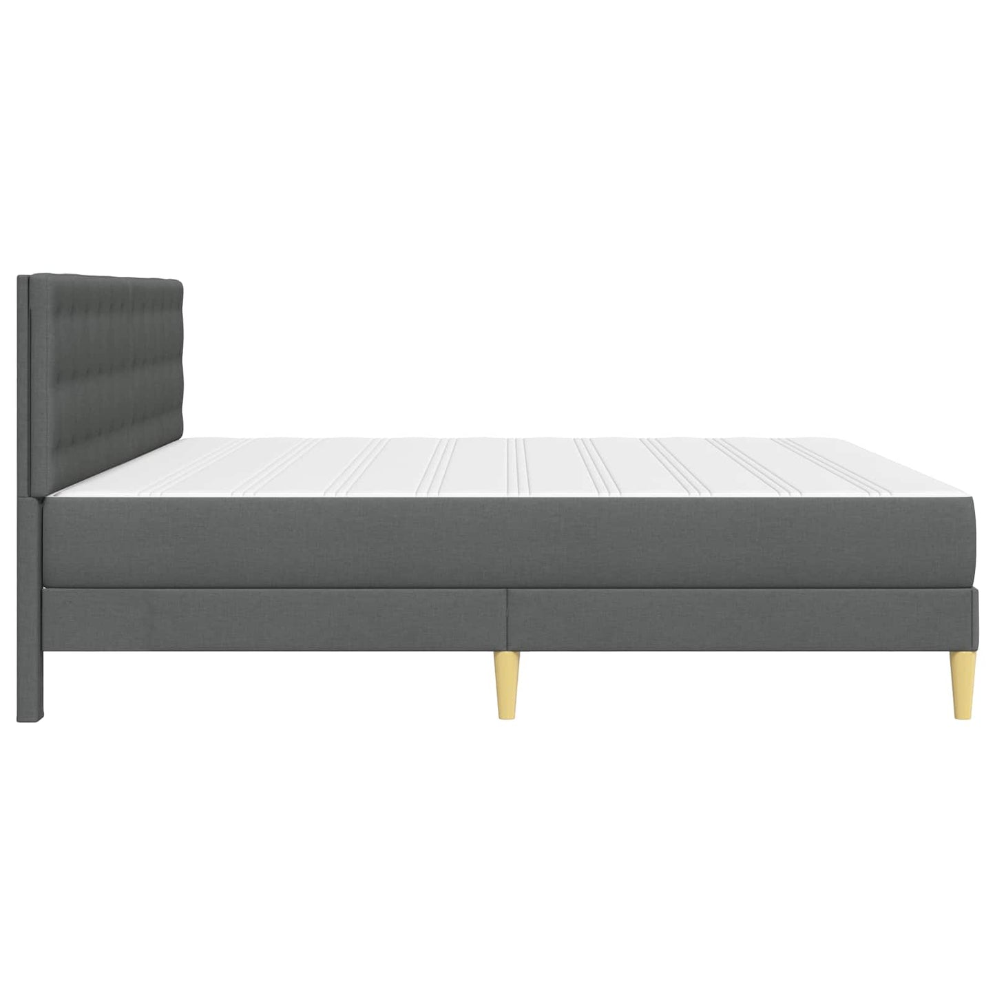 Bed Frame with Mattress Dark Grey Fabric