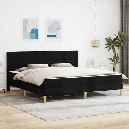 Bed Frame with Mattress Black 180 x 200 cm Fabric