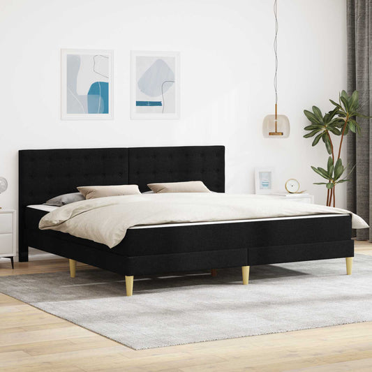 Bed Frame with Mattress Black 180 x 200 cm Fabric