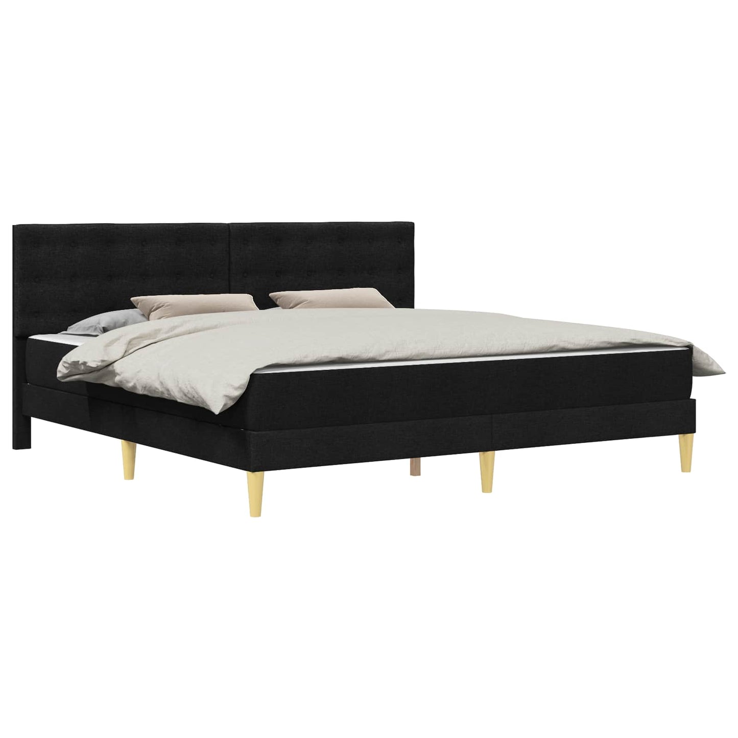 Bed Frame with Mattress Black 180 x 200 cm Fabric