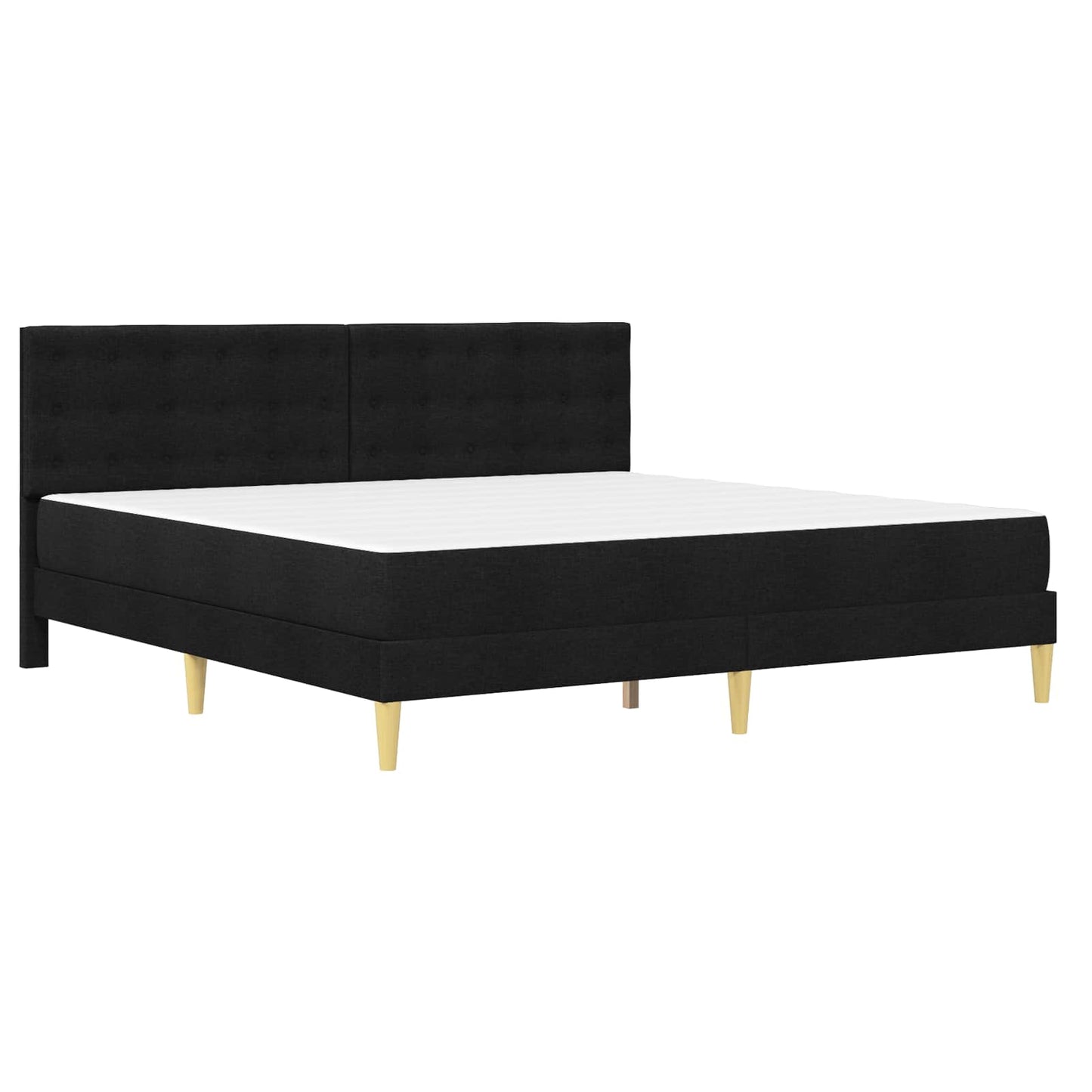 Bed Frame with Mattress Black 180 x 200 cm Fabric