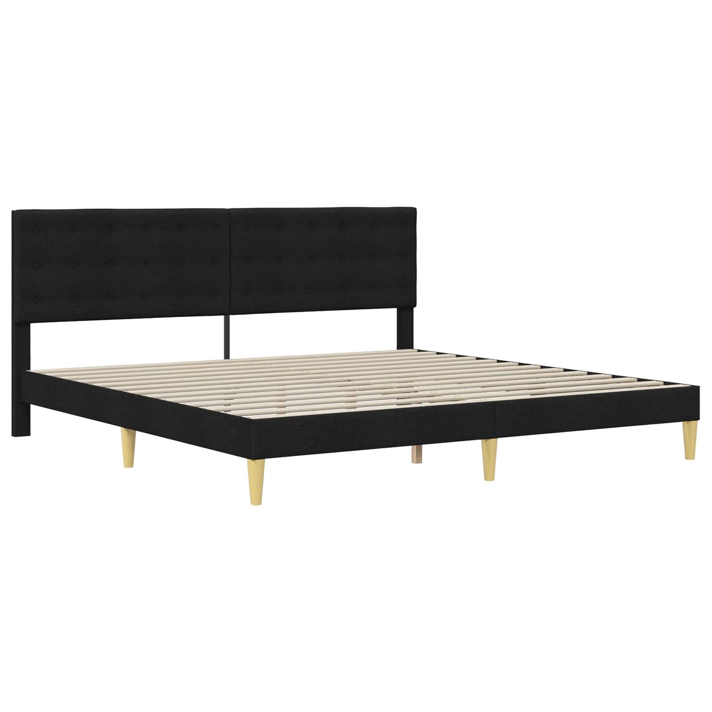 Bed Frame with Mattress Black 180 x 200 cm Fabric