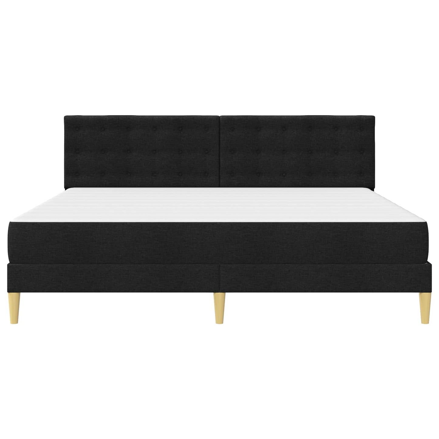 Bed Frame with Mattress Black 180 x 200 cm Fabric