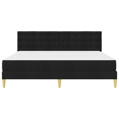 Bed Frame with Mattress Black 180 x 200 cm Fabric