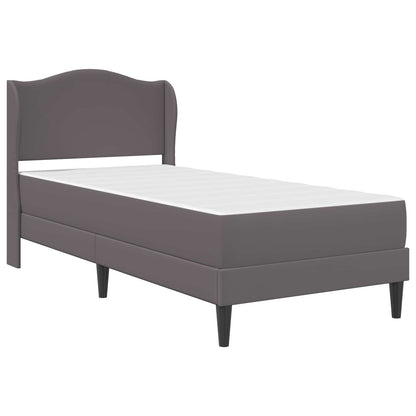 Bed Frame with Headboard Grey 90 x 190 cm Faux Leather