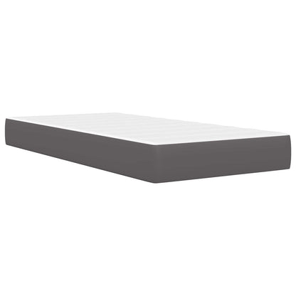 Bed Frame with Headboard Grey 90 x 190 cm Faux Leather