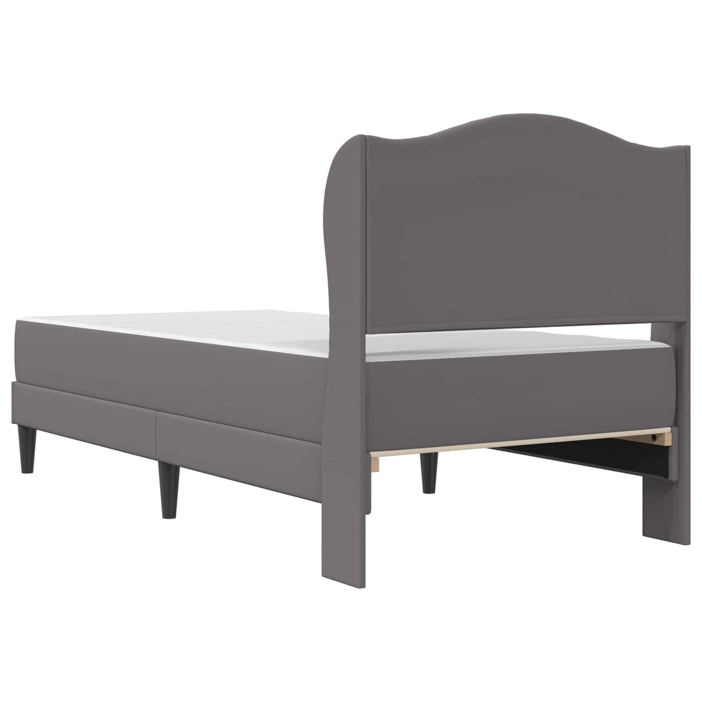 Bed Frame with Headboard Grey 90 x 190 cm Faux Leather