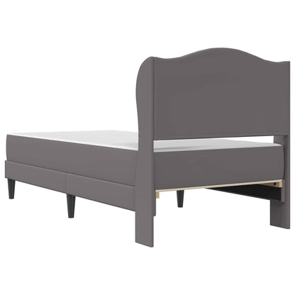 Bed Frame with Headboard Grey 90 x 190 cm Faux Leather