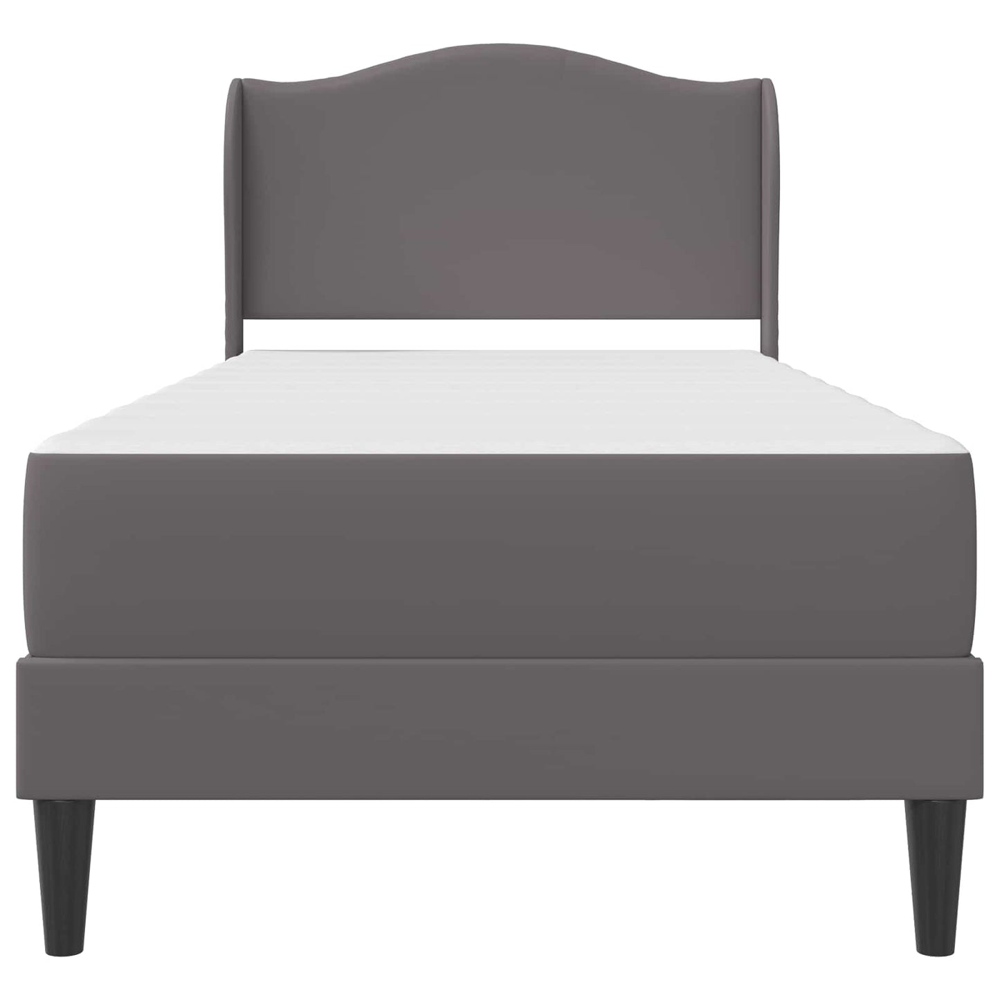 Bed Frame with Headboard Grey 90 x 190 cm Faux Leather