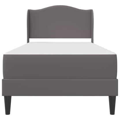 Bed Frame with Headboard Grey 90 x 190 cm Faux Leather