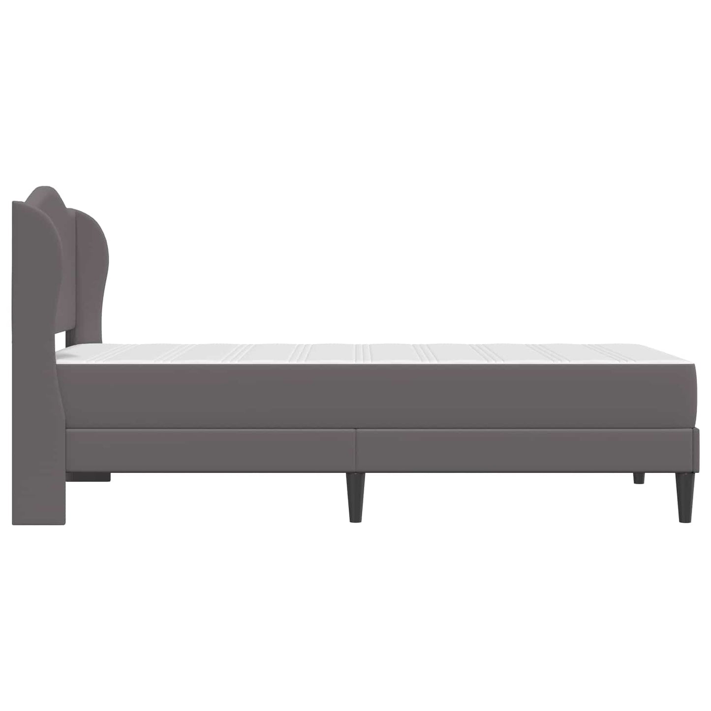 Bed Frame with Headboard Grey 90 x 190 cm Faux Leather
