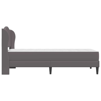 Bed Frame with Headboard Grey 90 x 190 cm Faux Leather