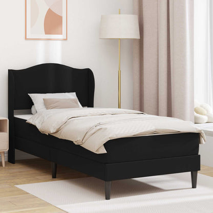Bed Frame with Headboard Black 90 x 190 cm Faux Leather