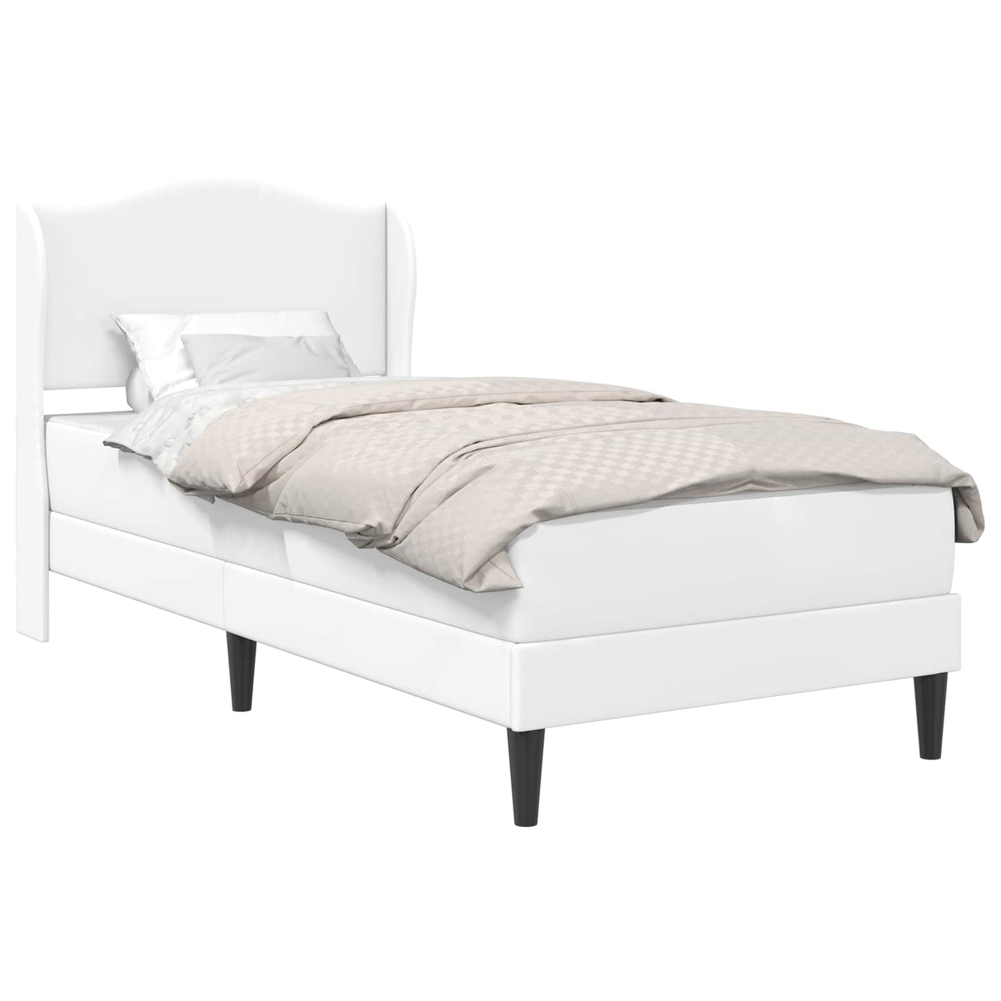 Bed Frame with Headboard White 90 x 190 cm Faux Leather