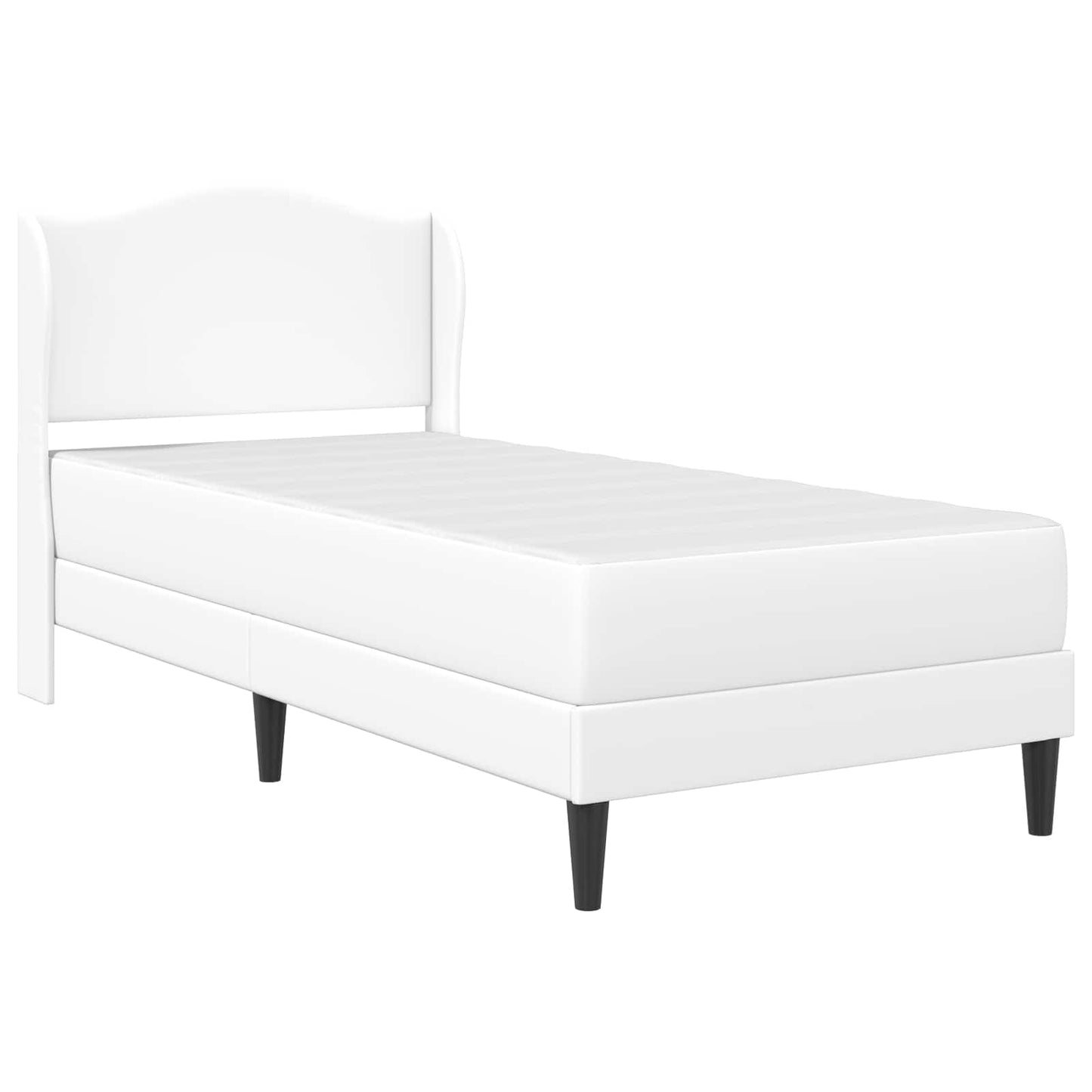 Bed Frame with Headboard White 90 x 190 cm Faux Leather
