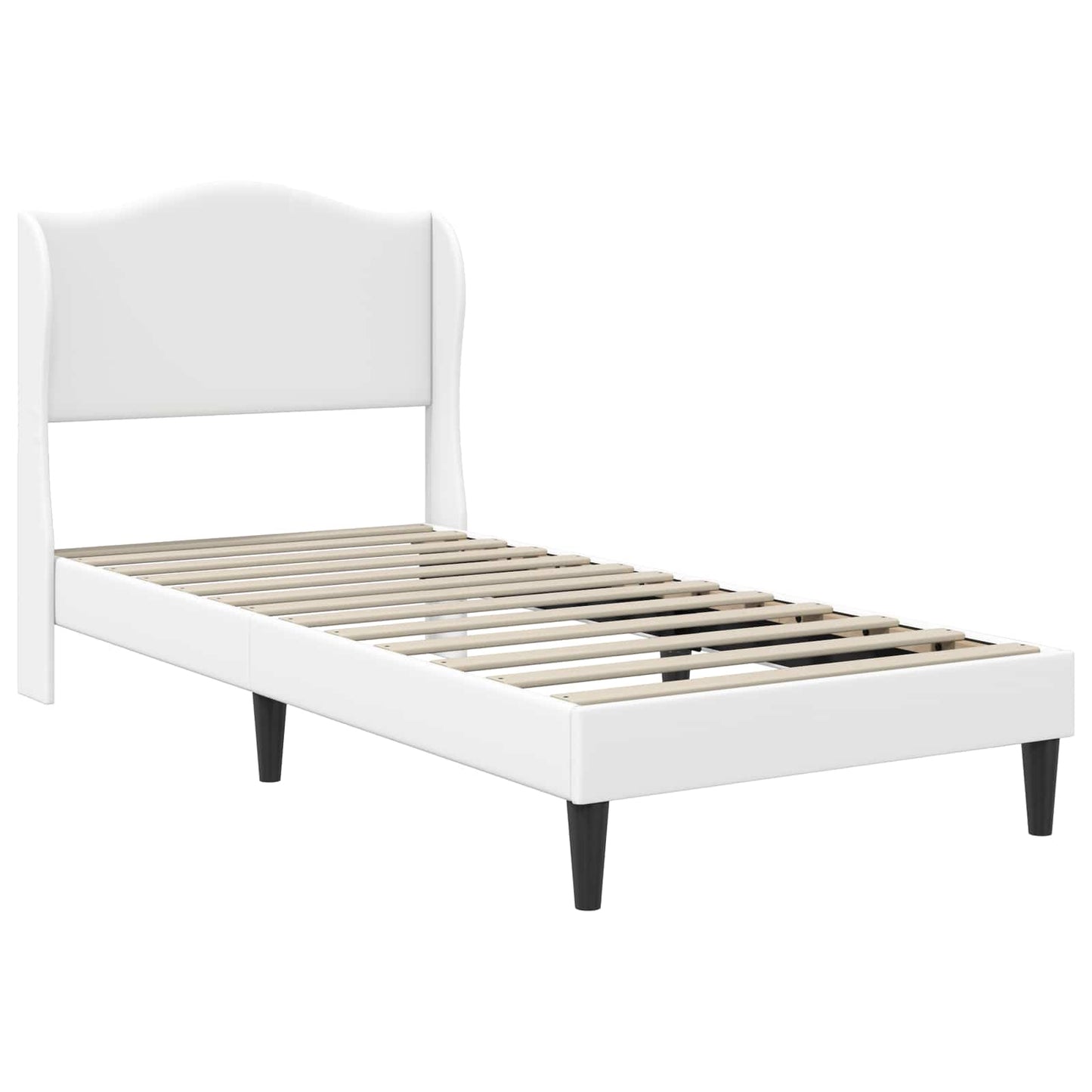 Bed Frame with Headboard White 90 x 190 cm Faux Leather
