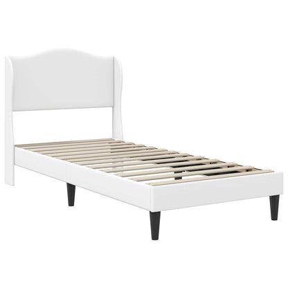 Bed Frame with Headboard White 90 x 190 cm Faux Leather