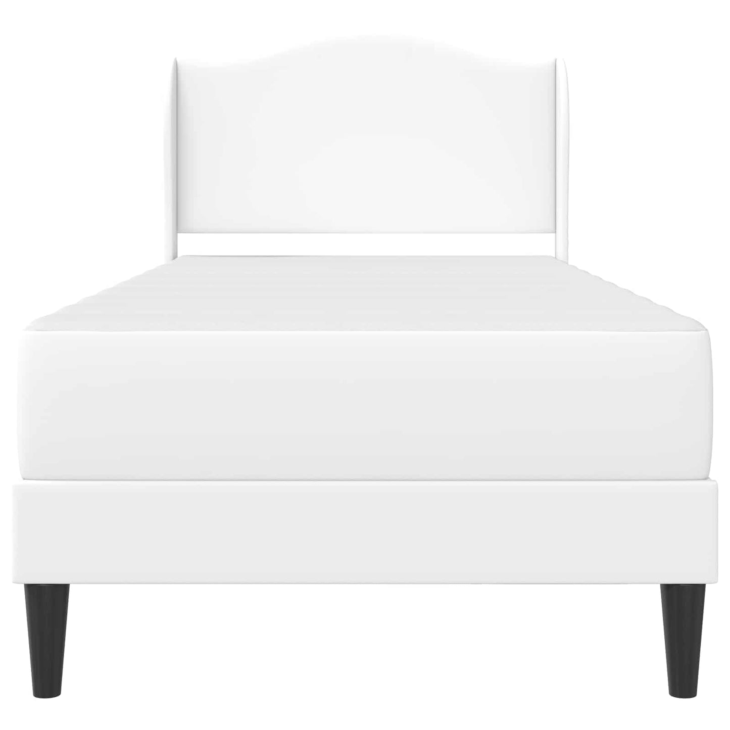 Bed Frame with Headboard White 90 x 190 cm Faux Leather