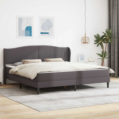 Bed Frame with Headboard Grey 180 x 200 cm Faux Leather