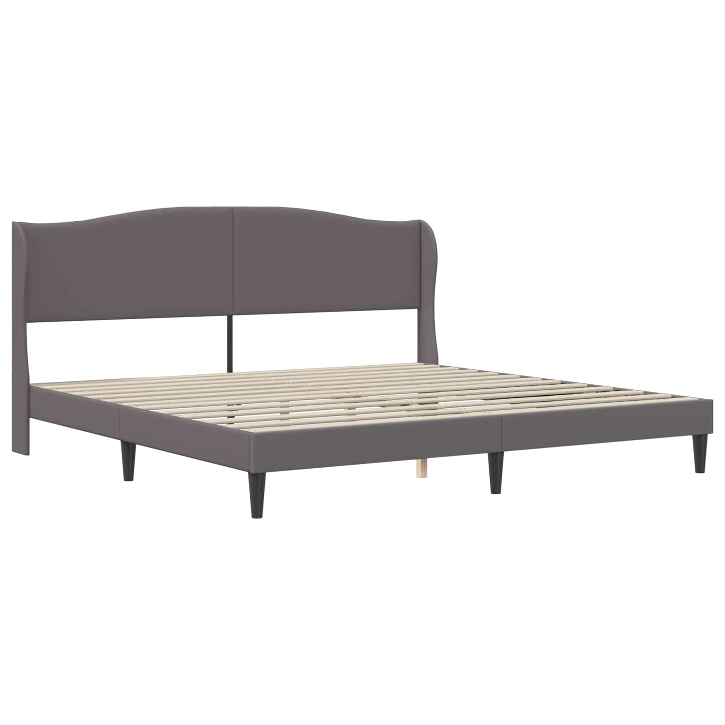 Bed Frame with Headboard Grey 180 x 200 cm Faux Leather