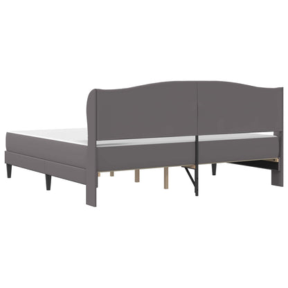 Bed Frame with Headboard Grey 180 x 200 cm Faux Leather