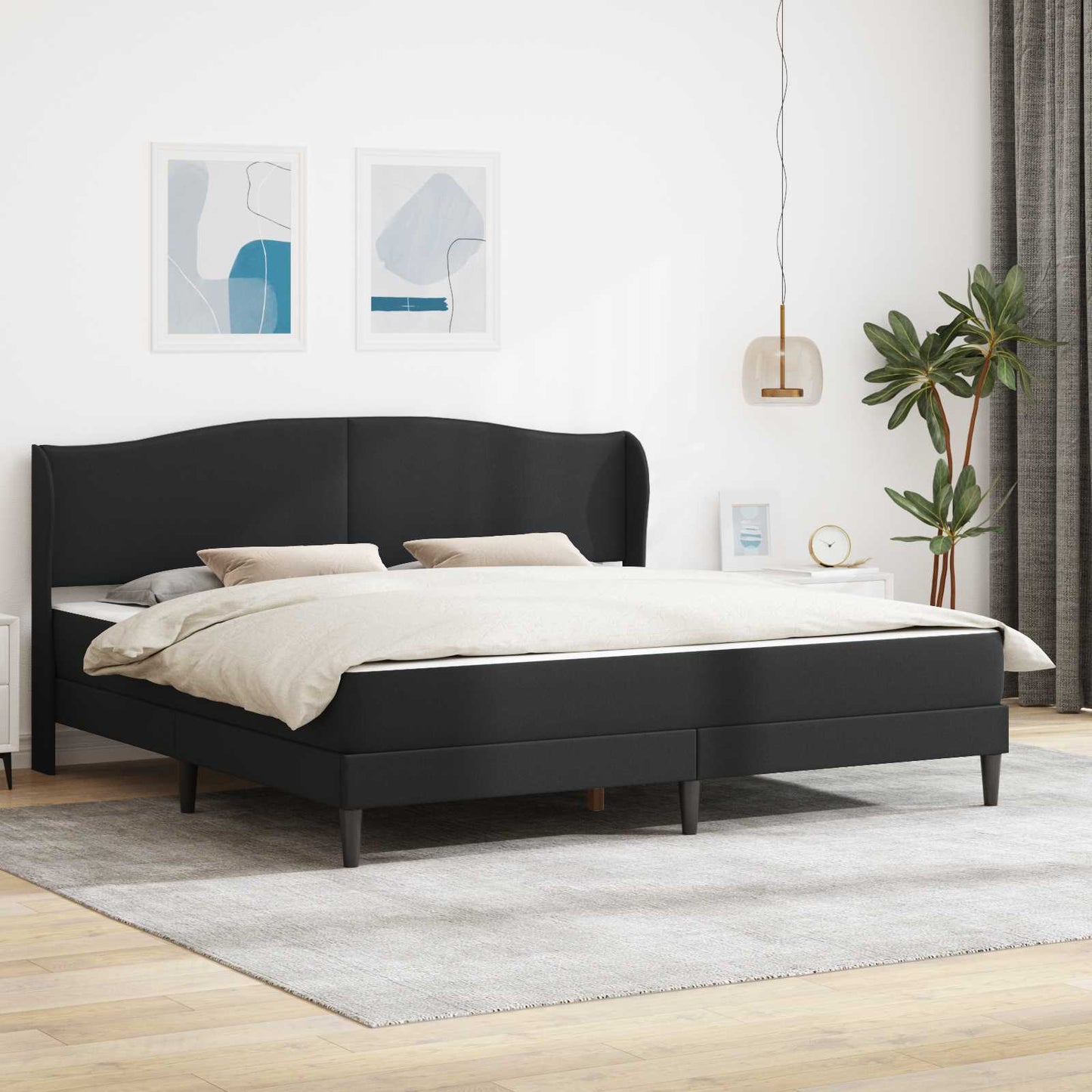 Bed Frame with Headboard Black 180 x 200 cm Faux Leather