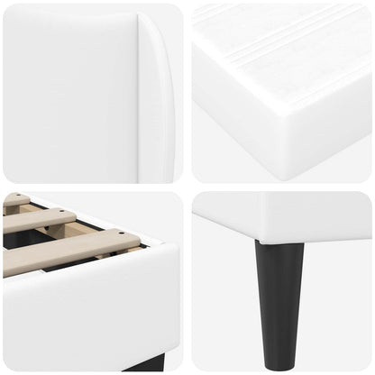 Bed Frame with Headboard White 180 x 200 cm Faux Leather