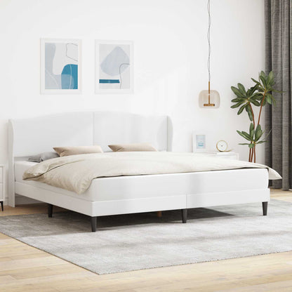 Bed Frame with Headboard White 180 x 200 cm Faux Leather
