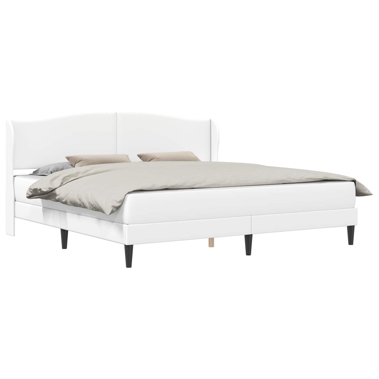 Bed Frame with Headboard White 180 x 200 cm Faux Leather