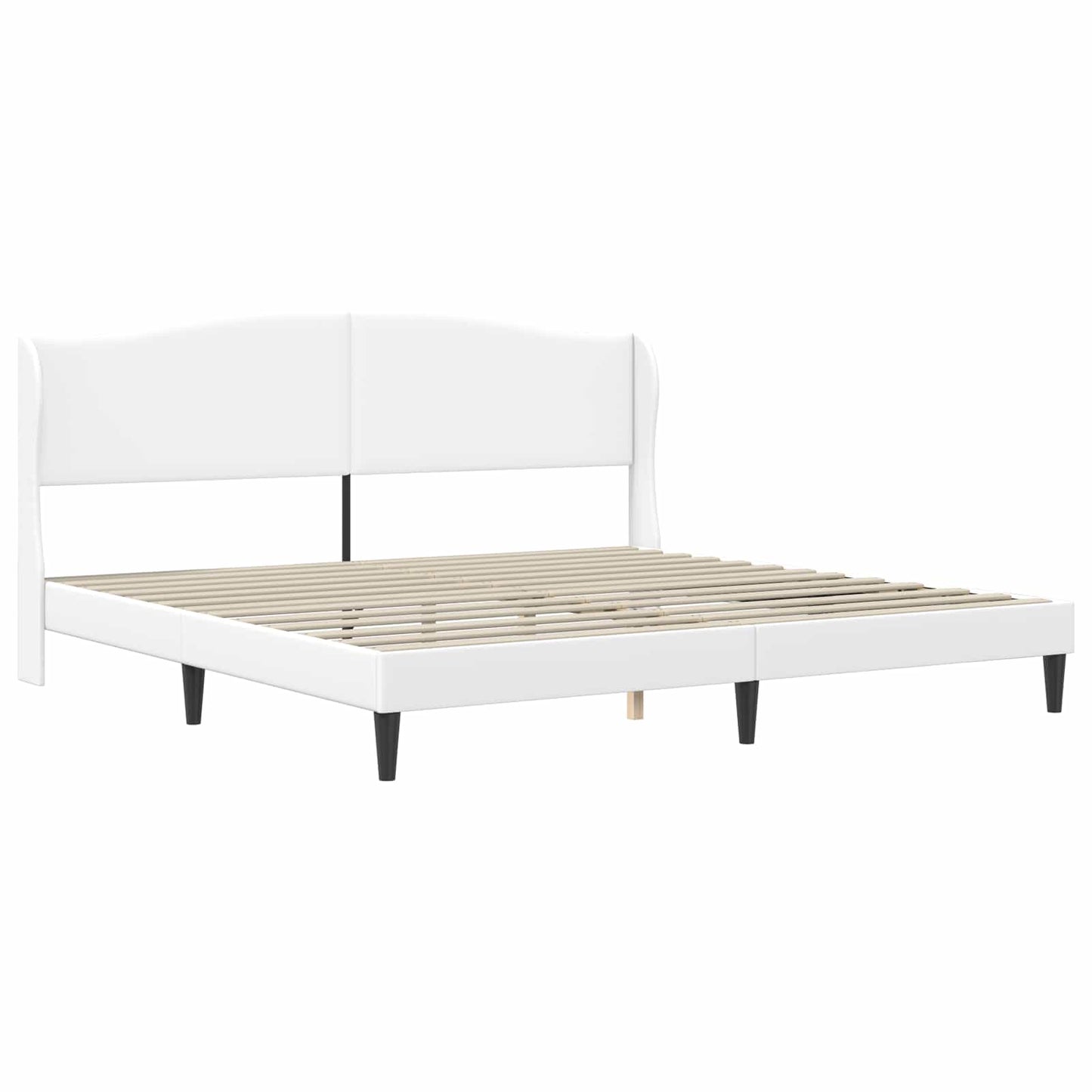 Bed Frame with Headboard White 180 x 200 cm Faux Leather