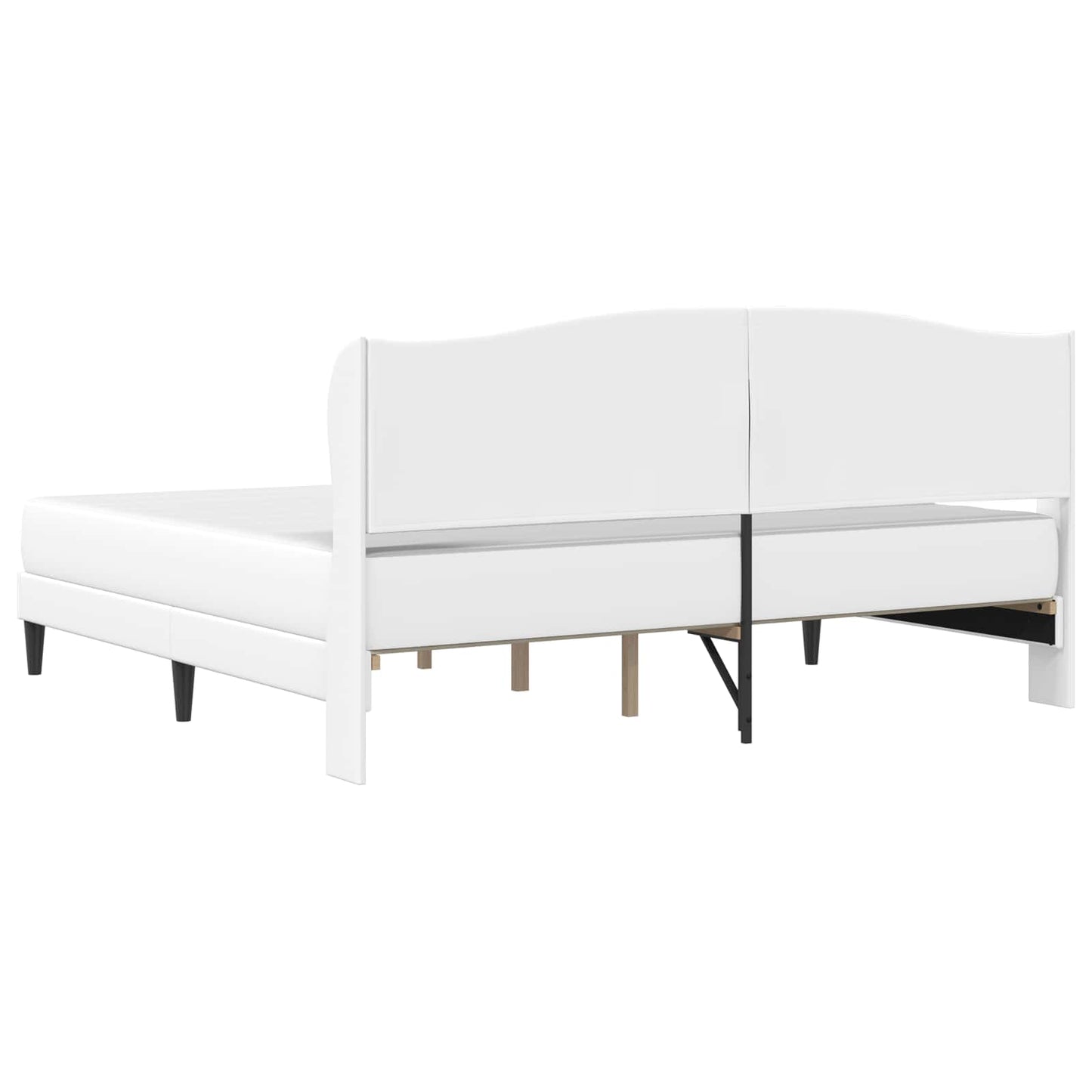 Bed Frame with Headboard White 180 x 200 cm Faux Leather