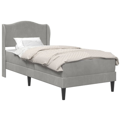 Bed Frame with Headboard Light Grey 90 x 190 cm Velvet