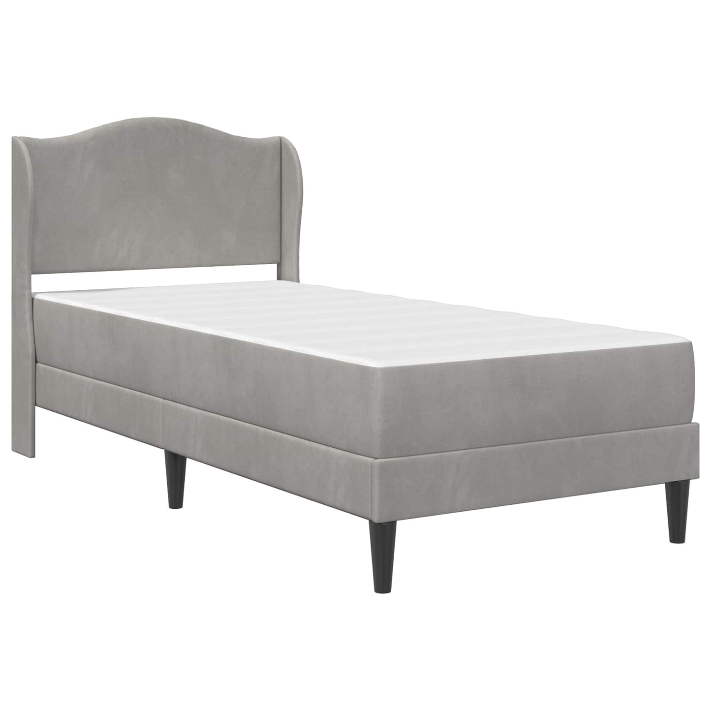 Bed Frame with Headboard Light Grey 90 x 190 cm Velvet