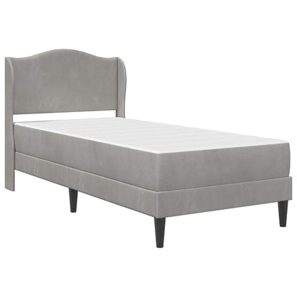 Bed Frame with Headboard Light Grey 90 x 190 cm Velvet