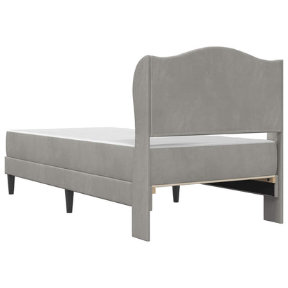 Bed Frame with Headboard Light Grey 90 x 190 cm Velvet