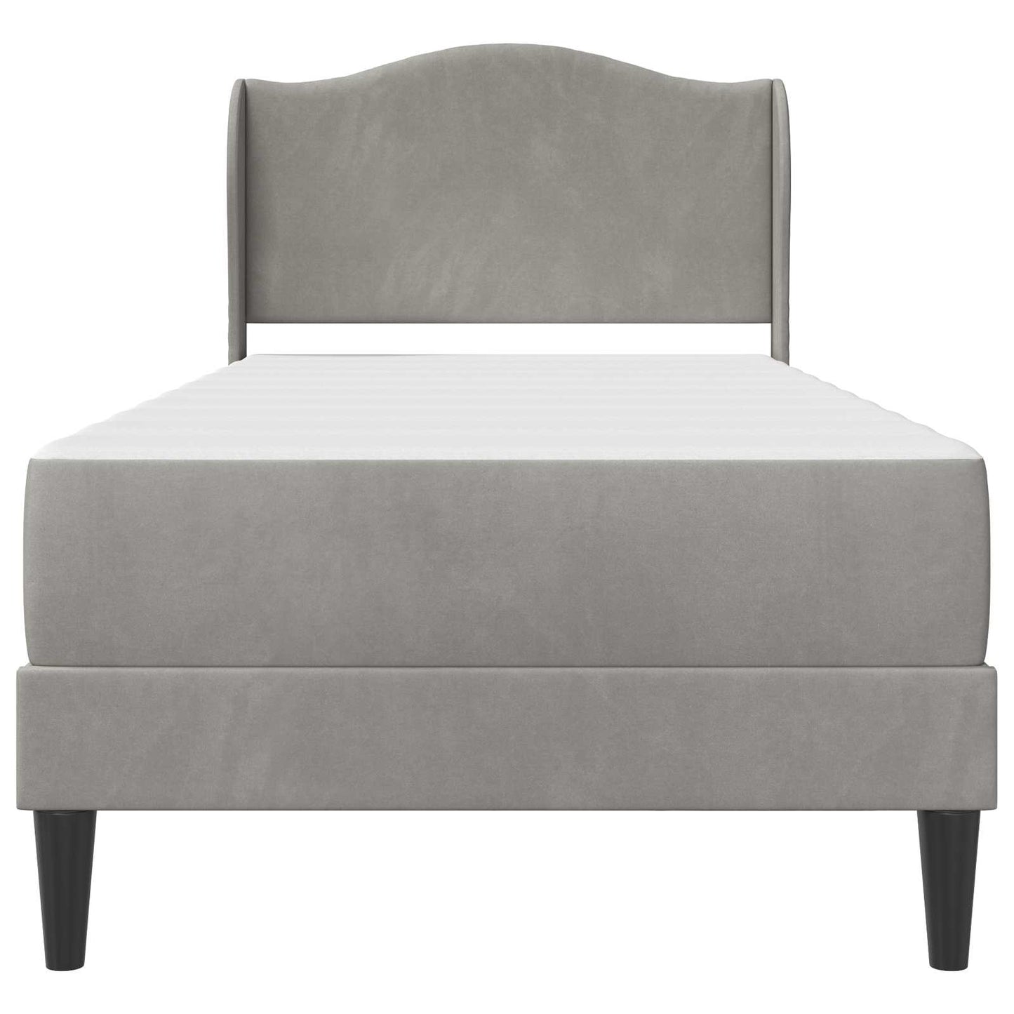 Bed Frame with Headboard Light Grey 90 x 190 cm Velvet