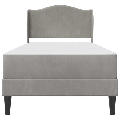 Bed Frame with Headboard Light Grey 90 x 190 cm Velvet