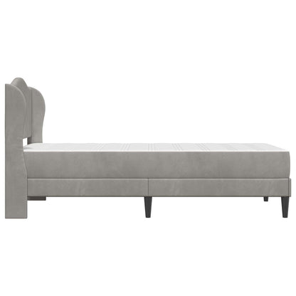 Bed Frame with Headboard Light Grey 90 x 190 cm Velvet
