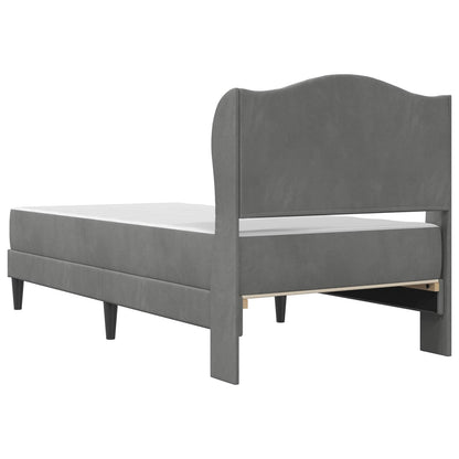 Bed Frame with Headboard Dark Grey 90 x 190 cm Velvet