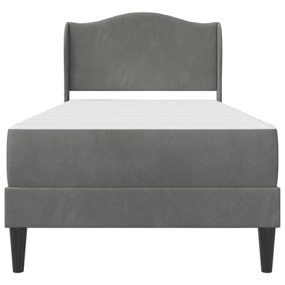 Bed Frame with Headboard Dark Grey 90 x 190 cm Velvet
