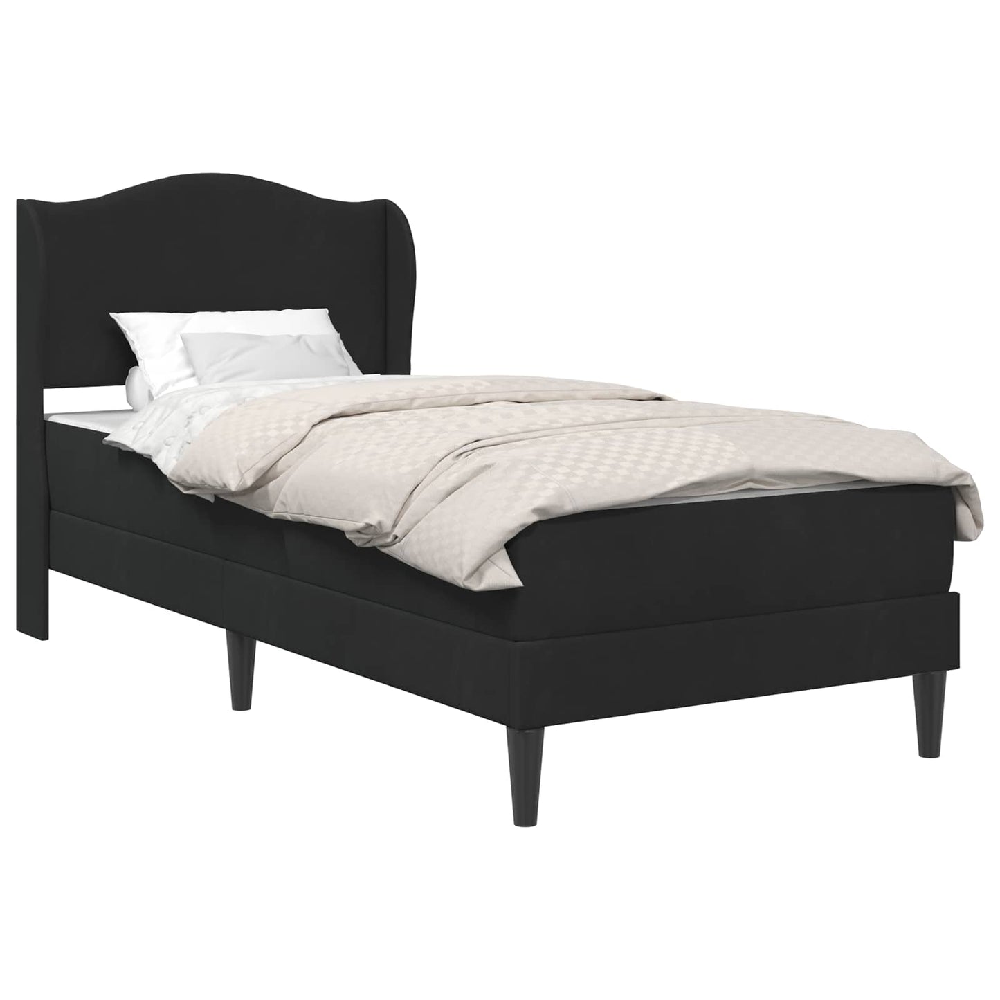 Bed Frame with Headboard Black 90 x 190 cm Velvet