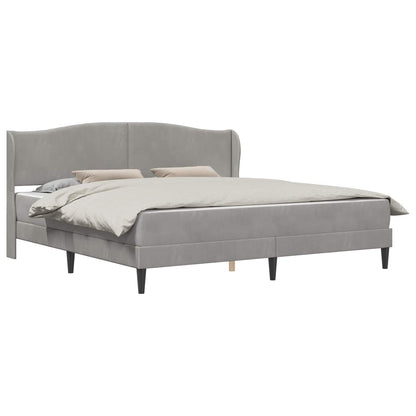 Bed Frame with Headboard Light Grey 180 x 200 cm Velvet