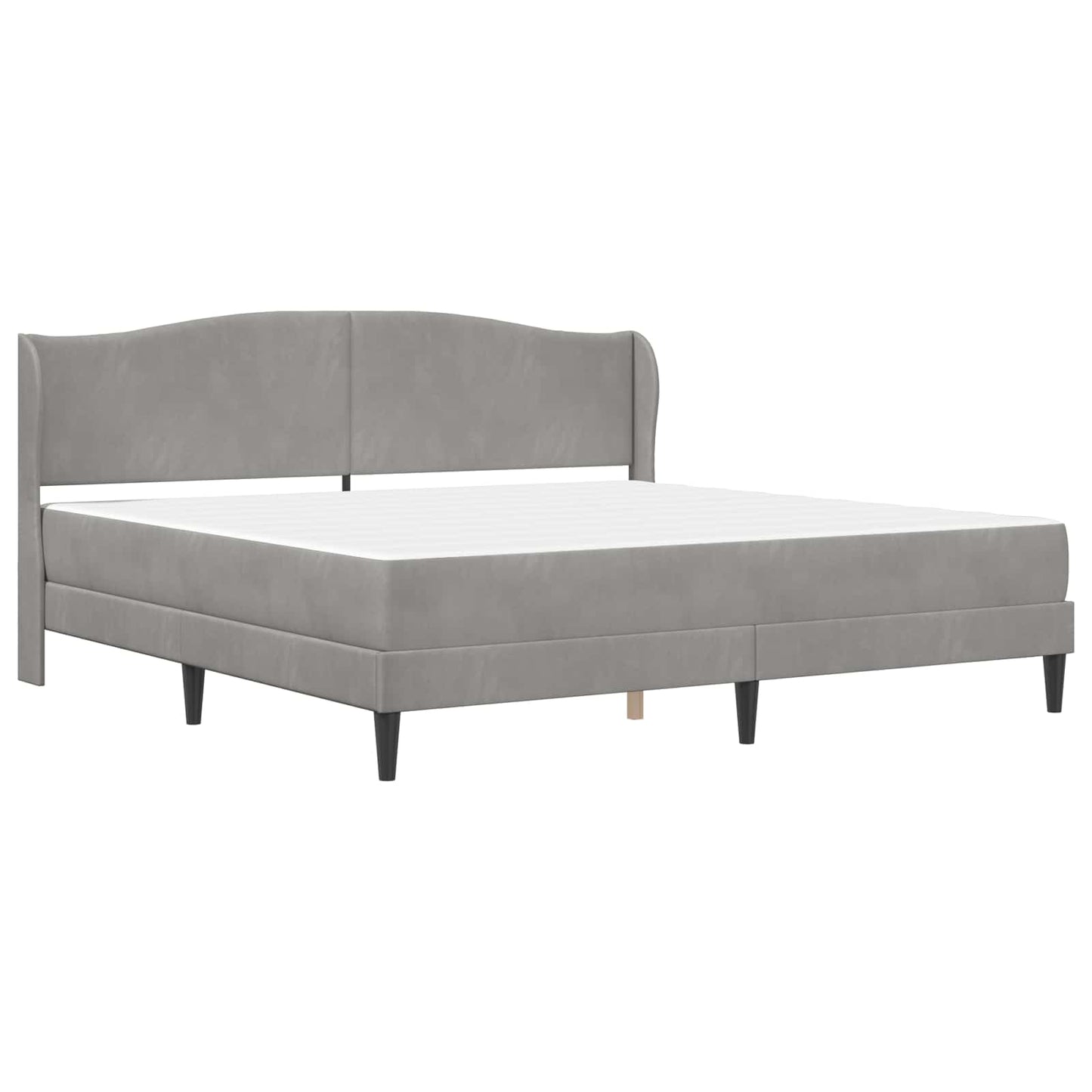 Bed Frame with Headboard Light Grey 180 x 200 cm Velvet